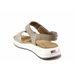 Бежови дамски сандали, естествена кожа - ежедневни обувки за лятото N 100020253
