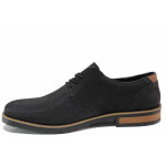 Черни анатомични официални мъжки обувки, здрава еко-кожа - елегантни обувки за пролетта и лятото N 100020255