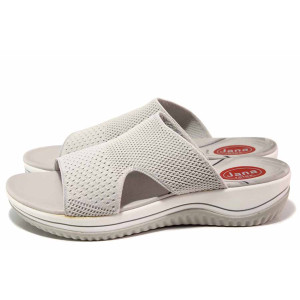 СветлоСиви анатомични дамски чехли, текстилна материя - всекидневни обувки за лятото N 100020256