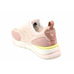 Розови анатомични спортни дамски обувки, еко-кожа и текстилна материя - спортни обувки за лятото N 100020298