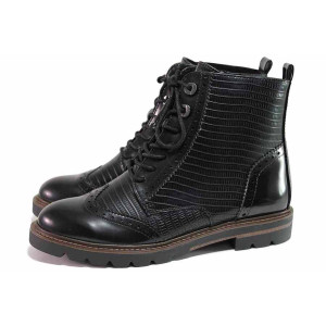 Черни анатомични дамски боти, здрава еко-кожа - всекидневни обувки за есента и зимата N 100020311