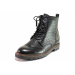 Черни анатомични дамски боти, здрава еко-кожа - всекидневни обувки за есента и зимата N 100020311