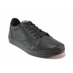 Черни анатомични мъжки обувки, здрава еко-кожа - спортни кецове за пролетта и есента N 100020369