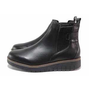 Черни анатомични дамски боти, здрава еко-кожа - всекидневни обувки за есента и зимата N 100020371