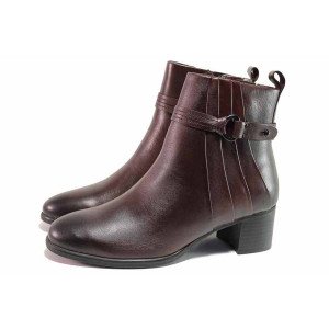 Винени анатомични дамски боти, естествена кожа - ежедневни обувки за есента и зимата N 100020372