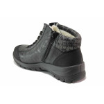 Черни анатомични дамски боти, естествена кожа и еко-кожа - всекидневни обувки за есента и зимата N 100020399