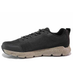Черни анатомични мъжки маратонки, текстилна материя - спортни обувки за есента и зимата N 100020434
