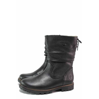 Черна анатомични дамски боти, естествена кожа - всекидневни обувки за есента и зимата N 100020451