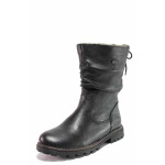 Черна анатомични дамски боти, естествена кожа - всекидневни обувки за есента и зимата N 100020451