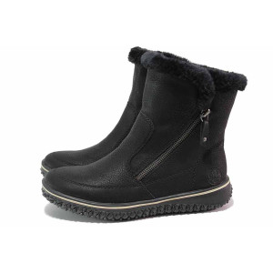 Черна анатомични дамски боти, здрава еко-кожа - ежедневни обувки за есента и зимата N 100020636