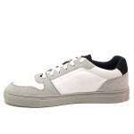 Бели анатомични мъжки спортни обувки, здрава еко-кожа - спортни кецове за пролетта и есента N 100020649