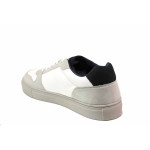 Бели анатомични мъжки спортни обувки, здрава еко-кожа - спортни кецове за пролетта и есента N 100020649