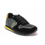 Черни анатомични мъжки обувки, естествена велурена кожа и еко-кожа - спортни обувки за пролетта и есента N 100020650