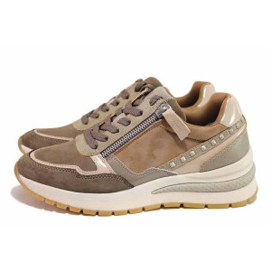 Розови анатомични спортни дамски обувки, здрава еко-кожа - спортни обувки за пролетта и есента N 100020660