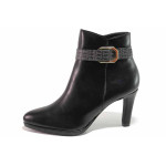 Черна анатомични дамски боти, здрава еко-кожа - официални обувки за есента и зимата N 100020672