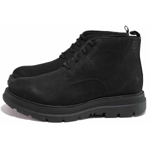 Черни анатомични мъжки боти, естествен набук - всекидневни обувки за есента и зимата N 100020673