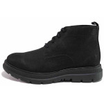 Черни анатомични мъжки боти, естествен набук - всекидневни обувки за есента и зимата N 100020673