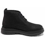 Черни анатомични мъжки боти, естествен набук - всекидневни обувки за есента и зимата N 100020673