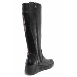 Черни дамски ботуши, анатомични, естествена кожа - ежедневни обувки за есента и зимата N 100020674