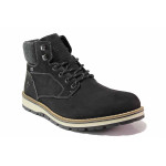Черни анатомични мъжки боти, естествена кожа - всекидневни обувки за есента и зимата N 100020681