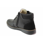 Черни анатомични мъжки боти, естествена кожа - всекидневни обувки за есента и зимата N 100020687