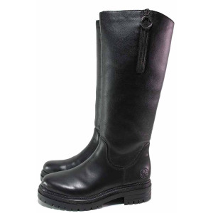 Черна анатомични дамски ботуши, естествена кожа - всекидневни обувки за есента и зимата N 100020734