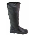 Черни анатомични дамски ботуши, естествена кожа - ежедневни обувки за есента и зимата N 100020733