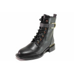 Черна анатомични дамски боти, здрава еко-кожа - всекидневни обувки за есента и зимата N 100020762