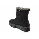 Черна анатомични дамски боти, качествен еко-велур - всекидневни обувки за есента и зимата N 100020829