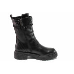 Черна анатомични дамски боти, здрава еко-кожа - всекидневни обувки за есента и зимата N 100020833