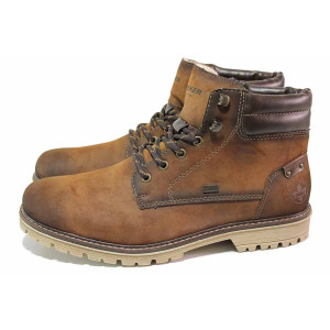 Кафяви анатомични мъжки боти, здрава еко-кожа - всекидневни обувки за есента и зимата N 100020839