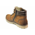 Кафяви анатомични мъжки боти, здрава еко-кожа - всекидневни обувки за есента и зимата N 100020839