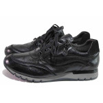 Черна анатомични спортни дамски обувки, естествена кожа - спортни обувки за пролетта и есента N 100020843