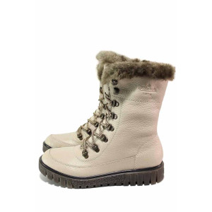 Бежови анатомични дамски боти, естествена кожа - всекидневни обувки за есента и зимата N 100020863