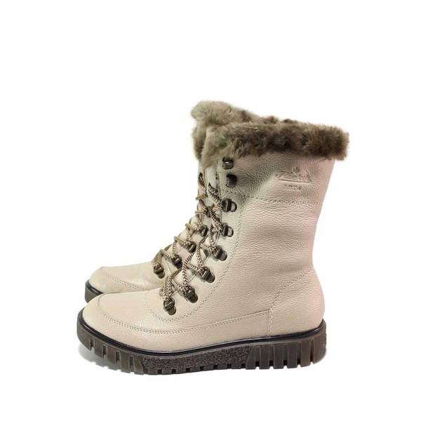 Бежови анатомични дамски боти, естествена кожа - всекидневни обувки за есента и зимата N 100020863