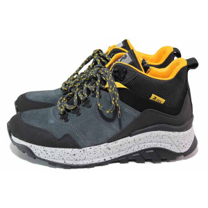 Сиви анатомични дамски боти, естествен набук - всекидневни обувки за есента и зимата N 100021002