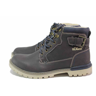 Кафяви мъжки боти, здрава еко-кожа - всекидневни обувки за есента и зимата N 100021067