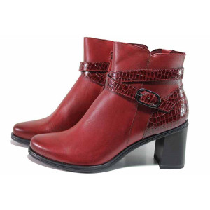 Винени анатомични дамски боти, естествена кожа и еко-кожа - ежедневни обувки за есента и зимата N 100021072