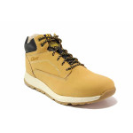 Жълти мъжки боти, здрава еко-кожа - ежедневни обувки за есента и зимата N 100021075