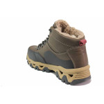 Тъмнокафяви мъжки боти, здрава еко-кожа - ежедневни обувки за есента и зимата N 100021077