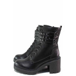 Черни дамски боти, анатомични, здрава еко-кожа - ежедневни обувки за есента и зимата N 100021082