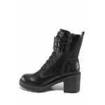 Черни дамски боти, анатомични, здрава еко-кожа - ежедневни обувки за есента и зимата N 100021082