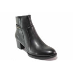 Черни дамски боти, естествена кожа и еко-кожа - елегантни обувки за есента и зимата N 100021080