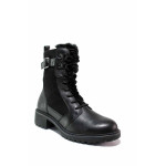 Черни дамски боти, анатомични, естествена кожа - ежедневни обувки за есента и зимата N 100021252