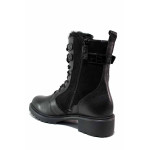 Черни дамски боти, анатомични, естествена кожа - ежедневни обувки за есента и зимата N 100021252