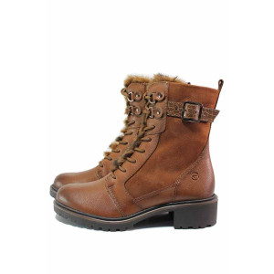 Кафяви дамски боти, анатомични, естествена кожа - ежедневни обувки за есента и зимата N 100021253