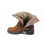 Кафяви дамски боти, анатомични, естествена кожа - ежедневни обувки за есента и зимата N 100021253