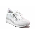 Бели спортни анатомични дамски обувки, естествена кожа - всекидневни обувки за пролетта и есента N 100021269
