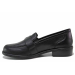 Черни дамски мокасини, естествена кожа - всекидневни обувки за пролетта и есента N 100021270