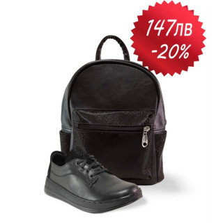 Черен комплект обувки и чанта,  - удобство и стил за вашето ежедневие N 100021123